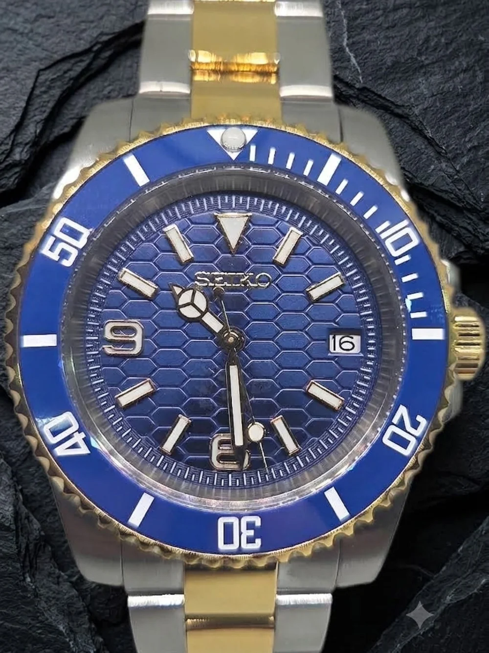 Custom 40mm Automatic Seiko Mod Watch Bluesy Style NH35